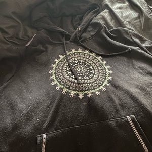 Boho pullover hoodie with a pocket